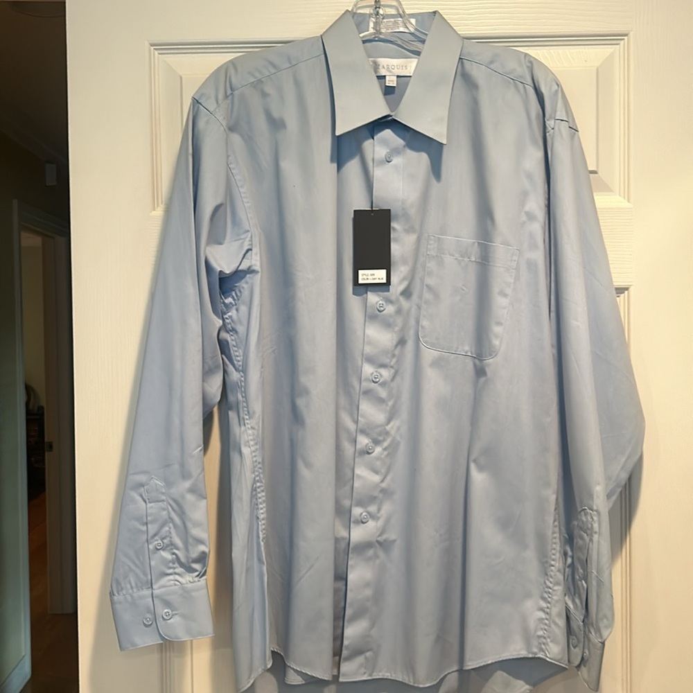 Marquis Men’s Baby Blue 16.5 34/35 Dress Shirt NWT
